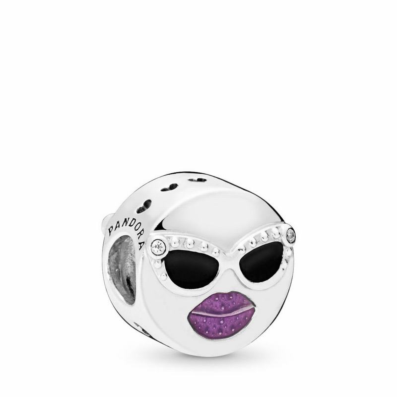 Pandora Stay Cool Charm Ireland - Sterling Silver/Enamel/Black/Cubic Zirconia - 470916ZCG